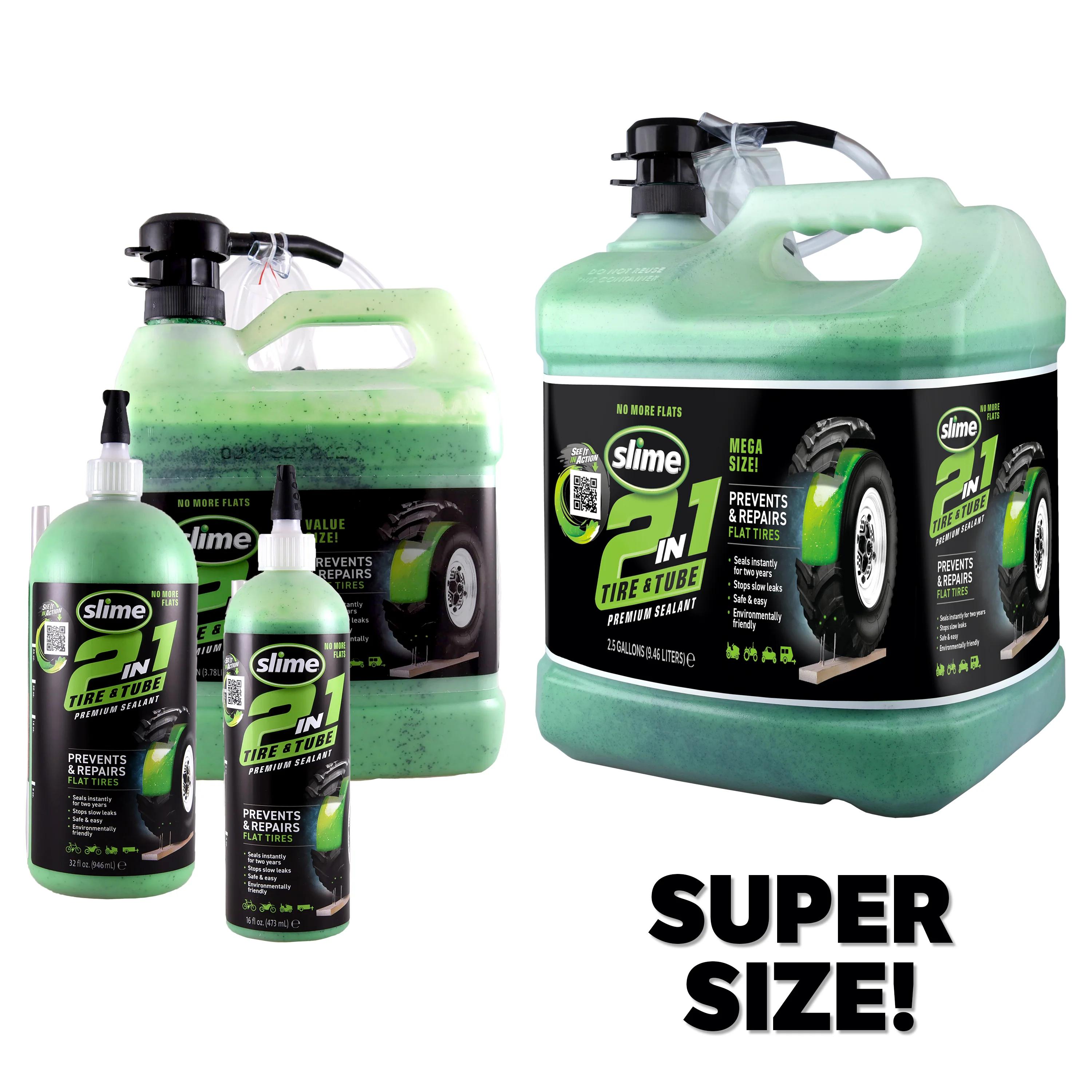 2-in-1 Tire & Tube Sealant - 2.5 Gallons (Super Size)