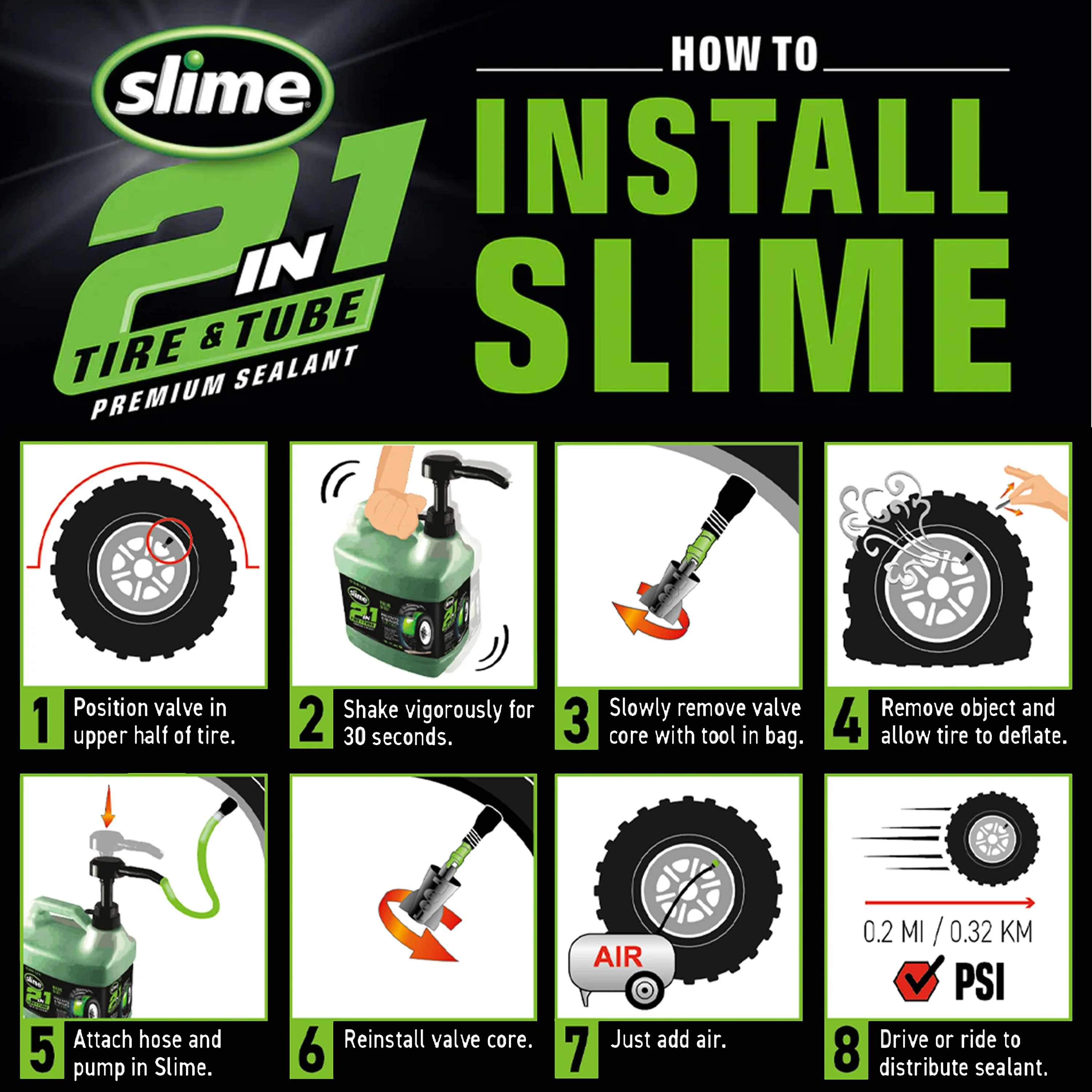 2-in-1 Tire & Tube Sealant - 2.5 Gallons (Super Size)