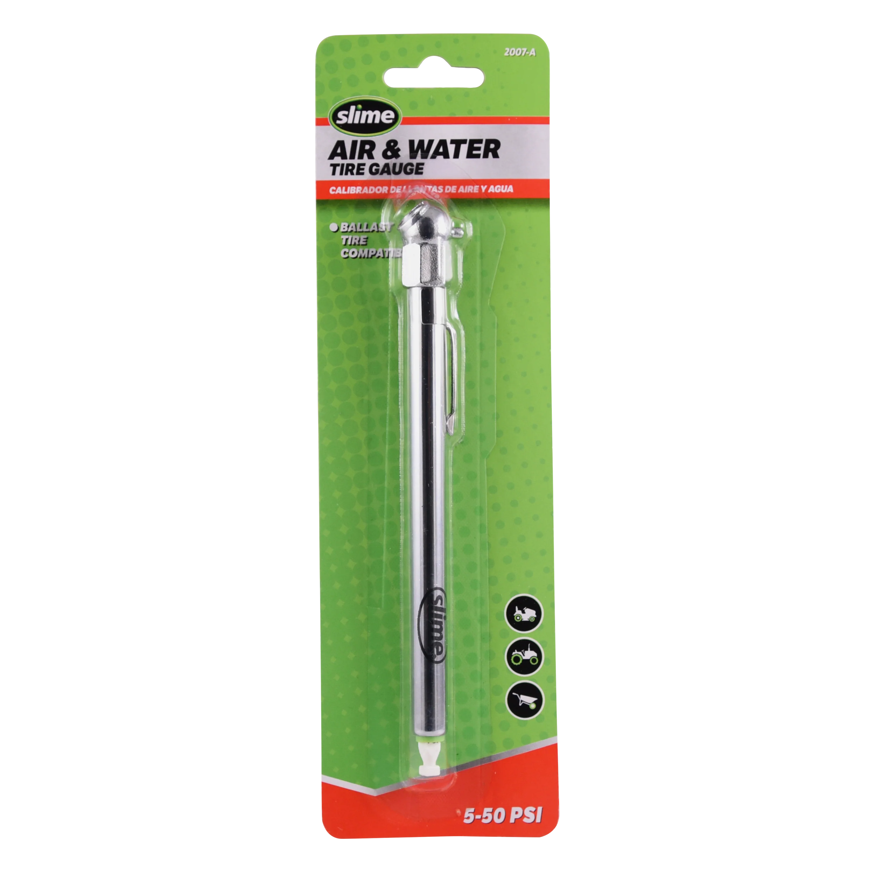 Air & Water Pencil Tire Gauge (5-50 psi)