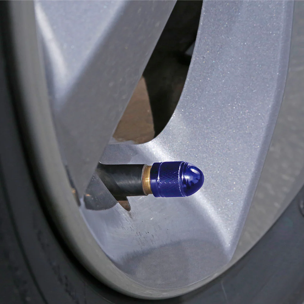 Anodized Aluminum Tire Valve Caps (Blue)