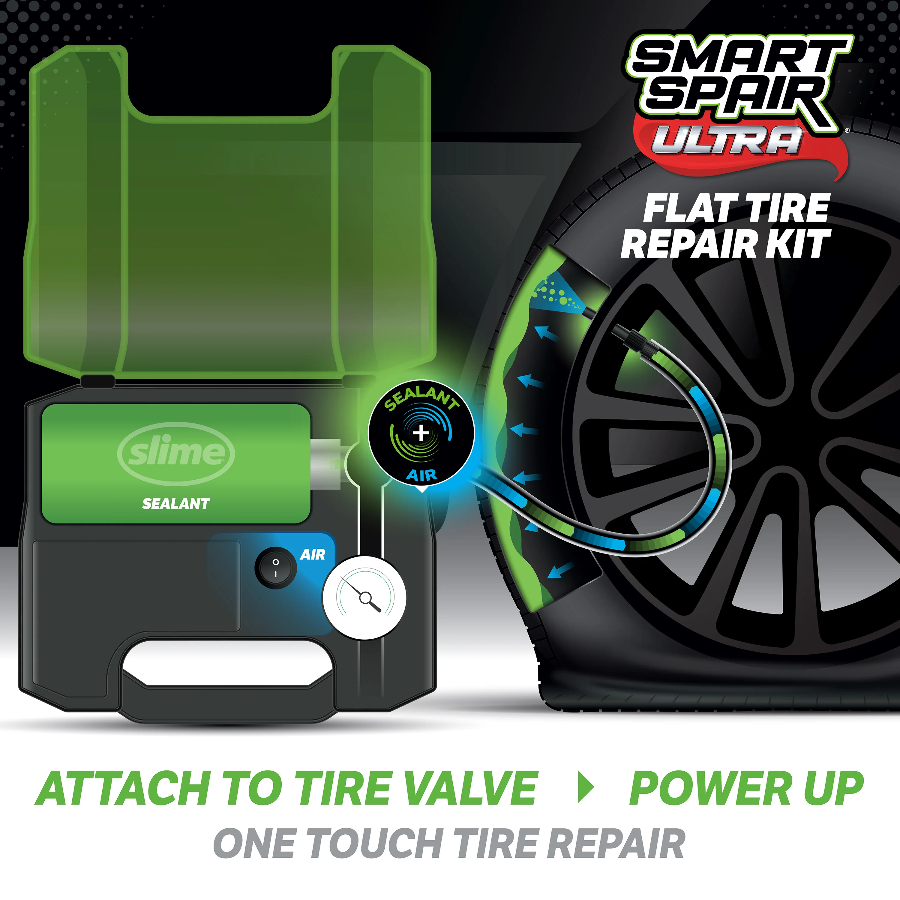 Smart Spair Ultra Car/Trailer Flat Tire Repair Kit
