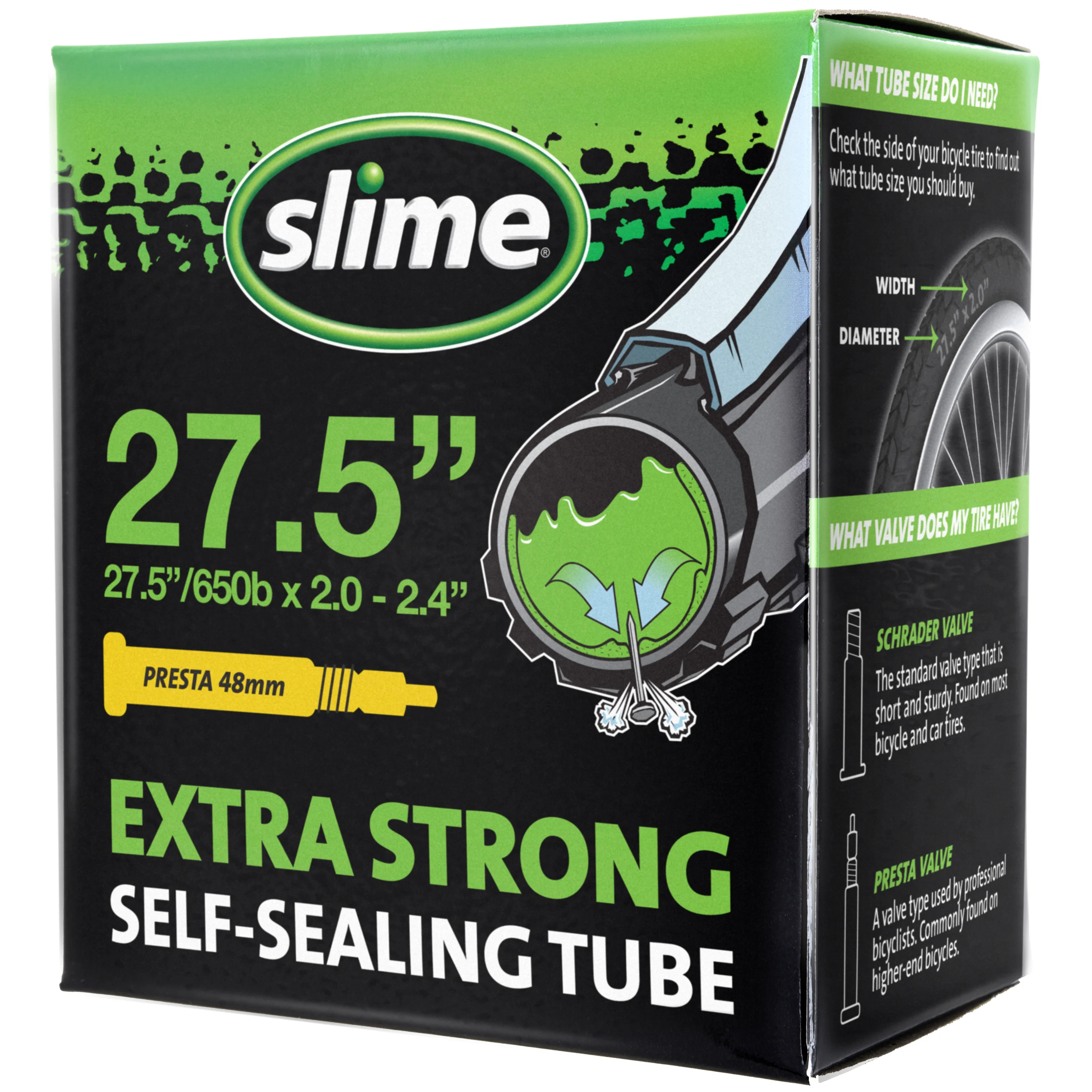 Extra Strong Self-Sealing Bicycle Tubes 27.5" x 2.0-2.40" Presta