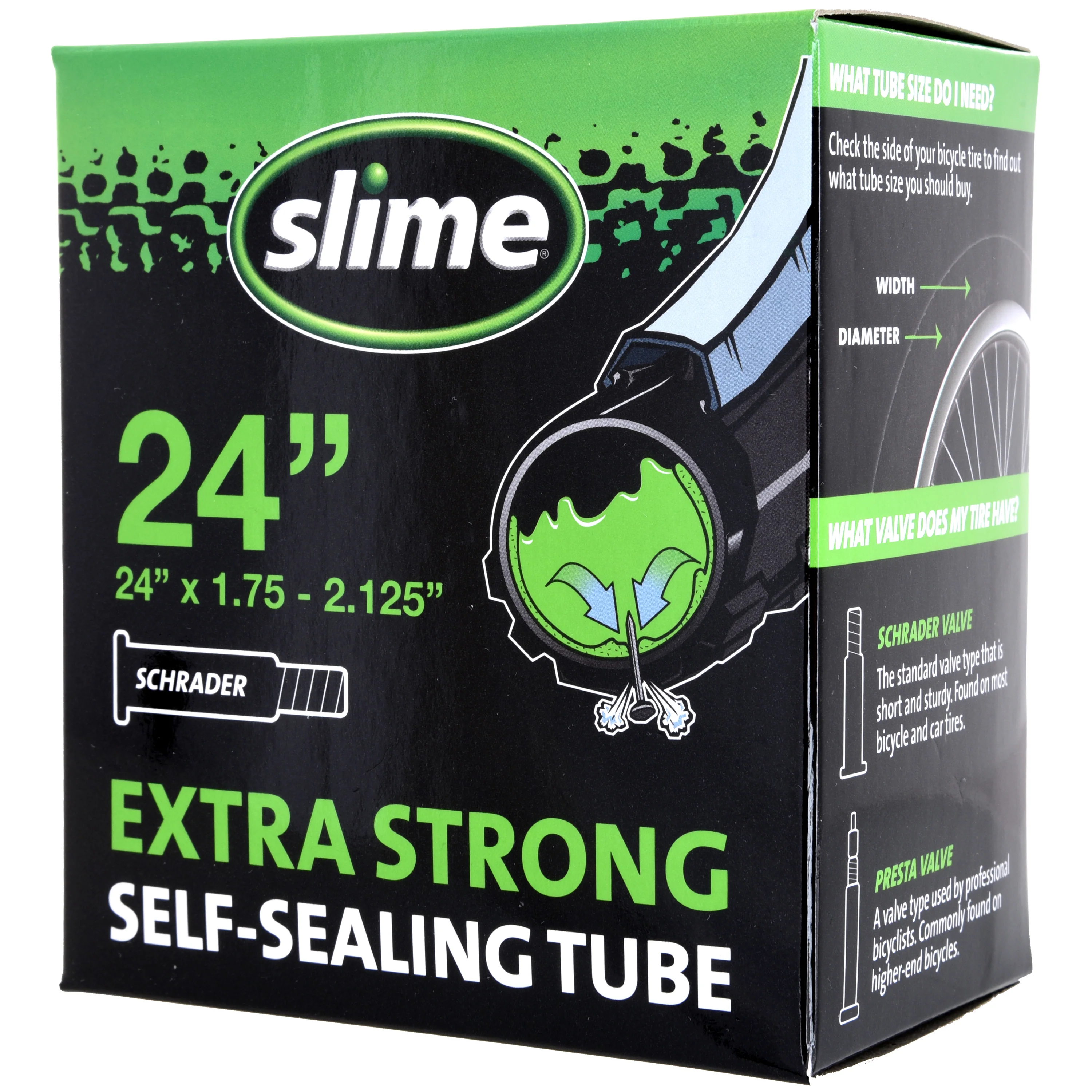 Extra Strong Self-Sealing Bicycle Tubes 24" x 1.75-2.125" Schrader